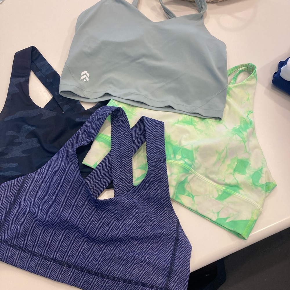 4 - lululemon athletica Sports Bras - Light Blue, Navy, Green, and Purple size 8